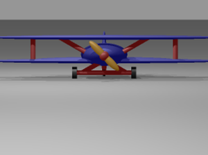 toy biplane (front view)